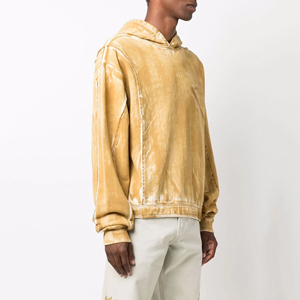 Nouveauté 2024 : Sweat à capuche pour homme en coton 100% coupe ajustée avec cordon de serrage, respirant, délavé à l'acide, à prix réduit - Product Image 2