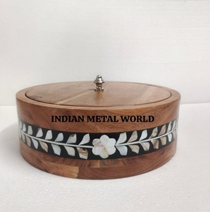 Incrustation d'os en bois et en acier inoxydable de qualité créative servant de la nourriture marmite design merveilleux casserole chauffante - Product Image 6