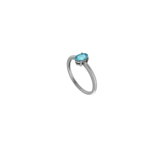 925แหวนเงินแท้แบบง่ามตั้งค่า Paraiba apatite พลอยรูปวงรีทรงวงรีทรงสูงทันสมัยปาร์ตี้ - Product Image 3