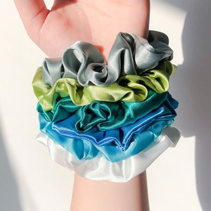 New Style Color Match Mulberry Silk Scrunchies Elastic <strong>Hair</strong> <strong>Ties</strong> <strong>Large</strong> <strong>Hair</strong> Scrunchies Silk - Product Image 2