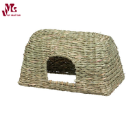 Meilleures ventes : Maisonnette en herbe naturelle tressée à la main en jonc de mer, lit de jeu, cabane, cage pour lapin, hamster, cochon, multi-usages, non masticable, écologique