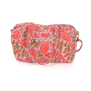 Design floral léger lavable sac polochon indien fait à la main sérigraphié coton grands sacs de plage - Product Image 2