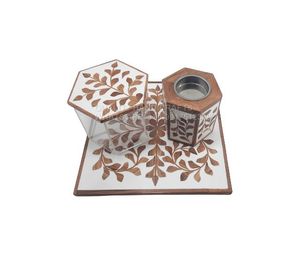 Ensemble de plateaux à bakhoor en incrustation d'os artistique, idéal pour rehausser l'esthétique intérieure avec des motifs décoratifs faits à la main - Product Image 6