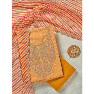 Khaddar Winter Ethnic Clothing <b>Women's</b> Formal Stones Embroidery Hand Made Unstitched Salwar Kameez Party Breathable Silk Cotton - Product Image 1