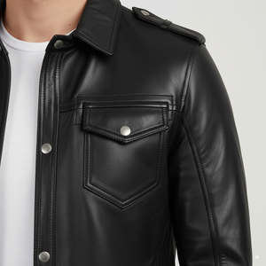 Listo para enviar, chaqueta de cuero de vaca y oveja para hombre, ropa de calle Premium, prendas de vestir, en Stock, chaqueta de invierno de cuero para motocicleta - Product Image 3