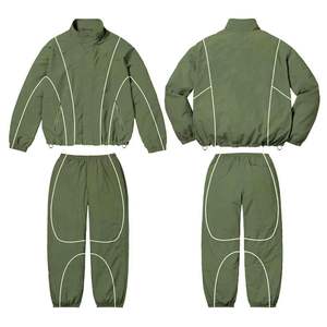 Personalizado Zip up Stand Collar Vintage Deportes Chaquetas de fútbol Hombres Soft Shell Ligero Nylon Track Jacket Windbreaker - Product Image 5