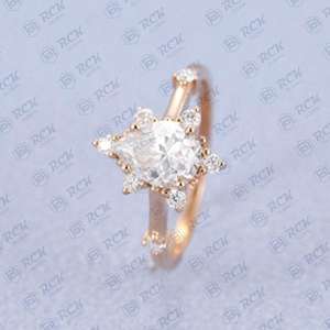 1.25 tcw แหวนเพชรโมอิสฮาโลสำหรับผู้หญิงแหวนหมั้นของขวัญวันเกิดสำหรับผู้หญิง - Product Image 3