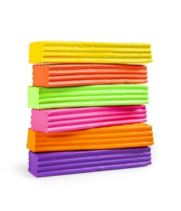 6 barres d'argile à modeler non toxique aux couleurs néon, 500g, réutilisables, non durcissantes, sans odeur, présentoir en carton - Product Image 2