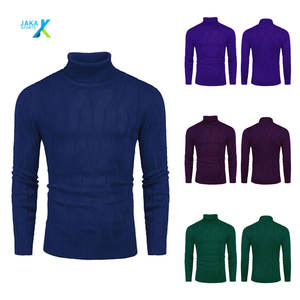 Suéter de cuello redondo ajustado para hombre, Jersey de punto informal de manga larga, top de otoño suave y ligero, poliéster/algodón antiretráctil - Product Image 2