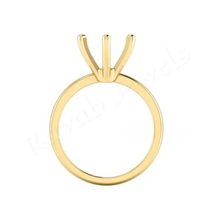 Venta al por mayor de lujo de compromiso de la boda de la punta de la banda de alta calidad genuino 9K 10K oro amarillo puro Semi montaje en blanco de configuración para personalizado - Product Image 5