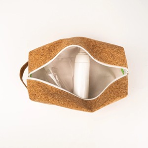 Pochette cosmétique en liège écologique avec fermeture éclair, organiseur de toilette pour voyage, design élégant avec logo personnalisé OEM - Product Image 6