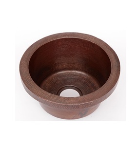 15" Copper Undermount Bar Sink Trending Design Copper Hammered Wash Basin Round Shape Kitchen & Batghroom Sink On Sale