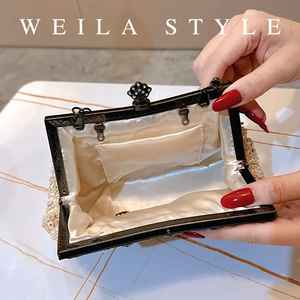 Pochette de soirée de luxe personnalisée, chaîne de mode, résine, broderie de perles faite à la main, mariage, soirée, quatre saisons, artisanat, Exim, femmes - Product Image 3