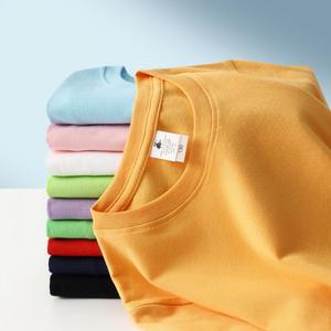 T-shirt pour enfants à motif uni Logo personnalisé 100% pur coton Mode loisirs col rond avec demi-manches courtes T-shirt ample pour hommes - Product Image 5