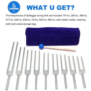 Tuning Fork Set 9 Tuning Forks para DNA Healing Chakra Sound Therapy AU - Product Image 2