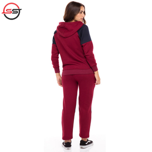 Unisex 100% Cotton Fleece Quick Dry Winter <b>Women</b> Plus Size Plain 2-Piece Jogger Set Sweat Suit Hoodie & <b>Sweatpants</b> - Product Image 4