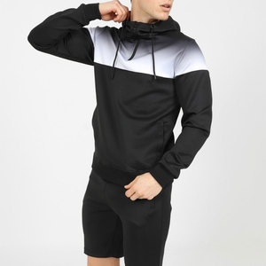 Custom Stylish Winter Sports Hooded Tracksuit Short Set 100% Cotton Plain Two Piece Men Sweat Suit Regular Fit Shorts Set - Product Image 1