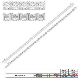 14K สร้อยข้อมือเพชรกะรัต12.16ทองกะรัตสำหรับสุภาพสตรี - Product Image 5