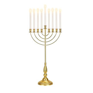 Vente en gros de candélabres menorah hanukkah à 9 branches en métal plaqué argent bougeoir vintage pour fête juive décoration intérieure - Product Image 4