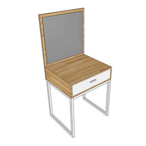 <b>Mini</b> Wood and Iron Minimalist Design Dressing <b>Table</b> SFBTD007 with High-quality Rubber Wood and Iron Legs - Product Image 2