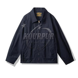 Veste en jean décontractée sur mesure de haute qualité pour hommes Streetwear avec fermeture à glissière à col à capuche et position du logo avant - Product Image 5