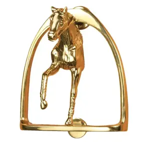 Modern Design Gold Color Door Handle Affordable Price Elegant Quality Metal Horse Shape Door Knocker Outdoor Gate Decorative