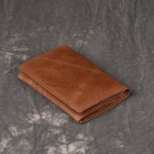 Cartera Corta de Cuero para Hombre con Patrón Sólido Personalizable, Cuero Genuino Duradero, Gran Capacidad y Múltiples Ranuras para Tarjetas - Product Image 2