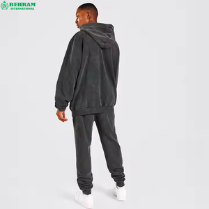 High Quality Eco-Friendly Breathable Zipper Hoodie Heavyweight Streetwear Acid Washed Sweat Suit Set Vintage Tracksuit - Product Image 2