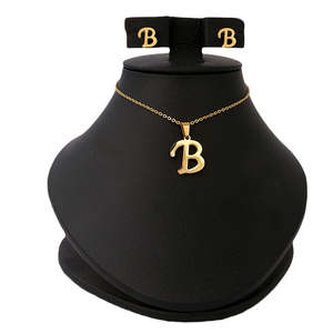 Women's Alphabetic <b>Locket</b> Set - Gold - Product Image 1