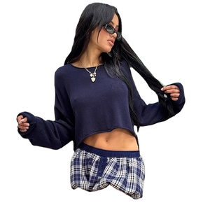2025 femmes robe de bal Mini jupe nouvelle mode contraste couleur Plaid imprimé boucle décorative taille basse Style décontracté - Product Image 3