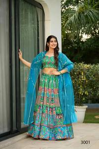 คอลเลกชัน lehenga choli ที่ออกแบบโดยนักออกแบบผ้าไหมแคตตาล็อกเต็มรูปแบบมีจำหน่ายในอัตราขายส่งออกแบบโดยนักออกแบบ lehenga choli - Product Image 5