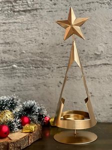 Modern Style Decorative Metal Christmas Tree <b>Tea</b> <b>Light</b> Holder For Christmas Decor in Wholesale Rate - Product Image 2