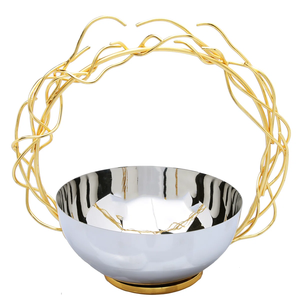 Handicraft Stainless Steel Creative Fruit And Salad Bowls With Floral Patterns Hammer Surface Nut Bowls For Counters And <b>Tables</b> - Product Image 5