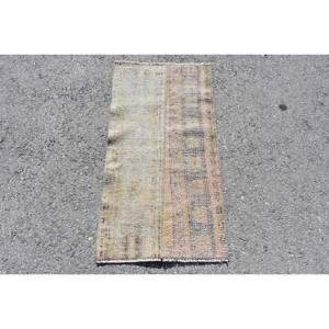 Rústico Beige Marrón 1,7X3,2 pies Alfombra de lana Hecho a mano Área grande Alfombra turca Látex para pasillo Rectángulo Alfombra de habitación abstracta - Product Image 1