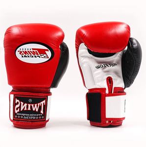 OEM Design Leather Boxing Gloves-Lightweight Breathable <b>Hand</b> <b>Grips</b> Hook Loop Closure for Sanda Training Outdoor Use Red White - Product Image 4