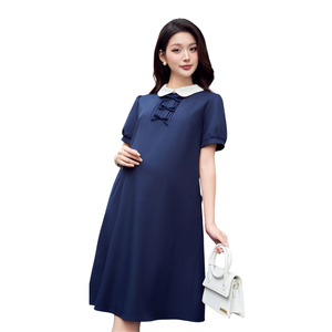 Elégant Minimaliste Décontracté Anti-rétrécissement V1274 Design Personnalisé Vente à Chaud Robe de Maternité par Fabricant Bonne Absorption - Product Image 1