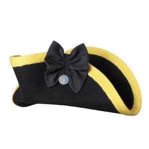 Chapeau Bicorne Maritime Noir Coiffe Historique Avec Garnitures Tressées Opulentes Chapeaux De Luxe Bicorne Shako Cap Chapeau - Product Image 2