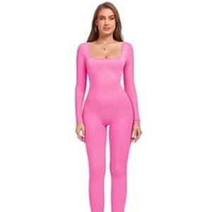 Wholesale One Piece Jumpsuit Stretchy Fitness Threaded <b>Black</b> <b>Turtleneck</b> Long Sleeve Women <b>Bodysuit</b> For Custom Logos - Product Image 5