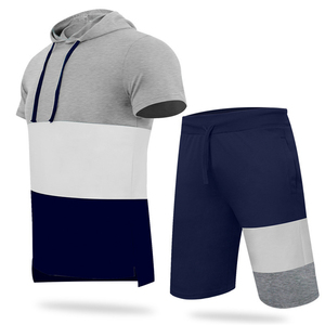 Men's Eco-Friendly 100% Cotton Twin Set Solid Color Summer Fitness Streetwear Short Sleeve T-Shirt & Shorts - Product Image 6