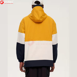 Latest Design High Quality Custom Logo Colors <b>Thin</b> Eco-Friendly Canvas <b>Waterproof</b> Windproof Hooded Windbreaker <b>Jacket</b> for Men - Product Image 4