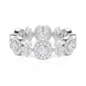 Jeulia Celestial Star <b>Circle</b> Eternity <b>Ring</b> Sterling Silver with Gold Plated Inlay - Product Image 1