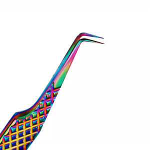Pince à cils arc-en-ciel en acier inoxydable avec pointe pointue pour extension de cils - Product Image 5