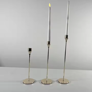 Supports en métal hauts coniques pour mariages bougeoir supports en métal or en métal pour Table de mariage à la maison - Product Image 1