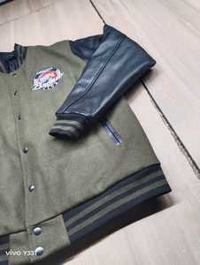 Veste d'hiver pour hommes personnalisable de haute qualité Varsity Letterman Baseball Design toile solide décontracté avant coupe-vent imperméable - Product Image 2