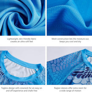 Camiseta de pesca de manga larga de secado rápido hecha a medida, camisetas impermeables, ropa deportiva, sublimación completa, camisetas de algodón y poliéster para hombre - Product Image 4