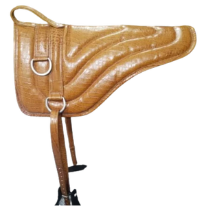 แผ่นหนังด้านหลังพิมพ์ลายจระเข้ทนทานอเนกประสงค์แผ่นอานม้าสไตล์อังกฤษตะวันตกคุณภาพสูงขนาดซับในหนังกลับ - Product Image 2