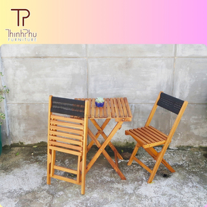 Ensemble de bistrot d'extérieur en bois d'acacia moderne et contemporain de haute qualité de Thinh Phu - OEM - Product Image 2