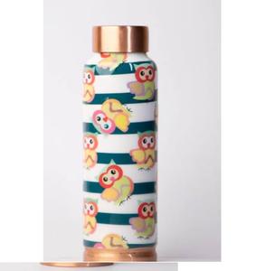 Bouteille en cuivre imprimée émaillée pour jus de fruits, ustensiles de cuisine de table, avec verre pour boire des jus, bienfaits pour la santé, bouteille d'eau en cuivre - Product Image 4