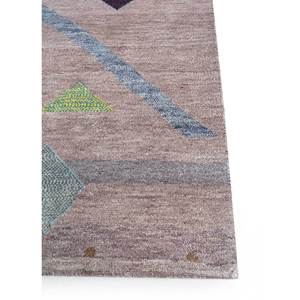 พรมไหมพรมผสมไหมสีเบจน้ำตาลลายเรขาคณิตถักมือ Freedom Manchaha สำหรับตกแต่งบ้าน ห้องนั่งเล่น ทางเดิน รูปทรงสี่เหลี่ยมผืนผ้า - Product Image 4