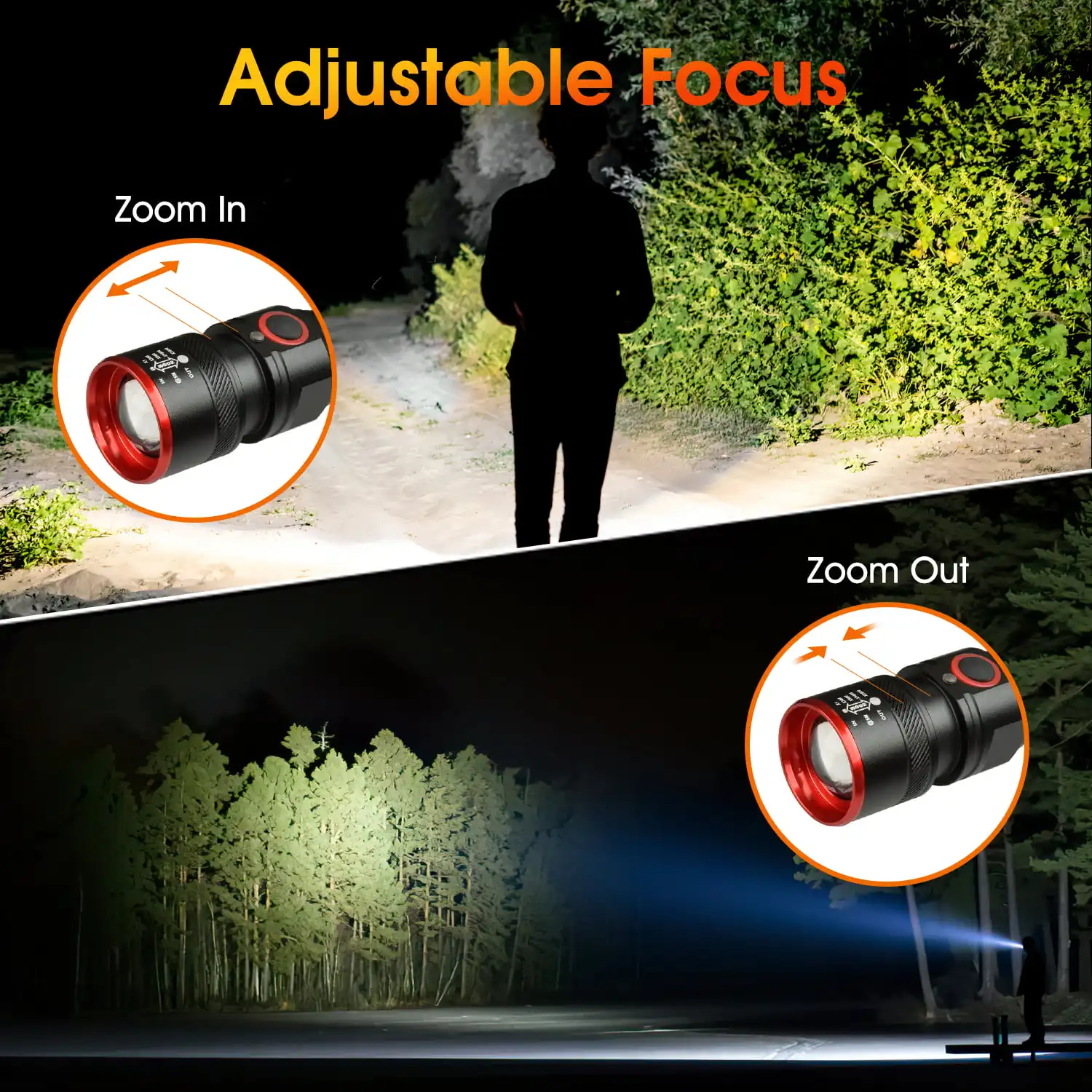 Zoomable Pocket piccola torcia a LED forte torcia leggera Super luminosa tattica ricaricabile Led in metallo LED EDC Mini torcia elettrica